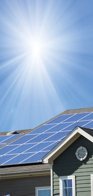 solar panels on a house