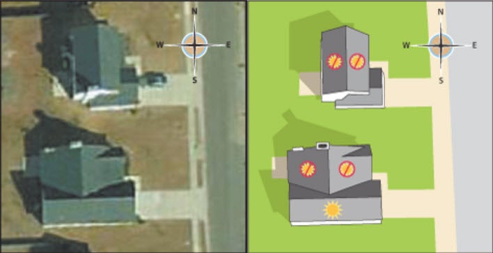 birds eye view of houses